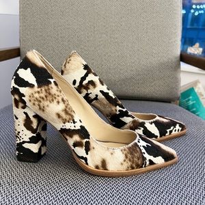 New Loeffler Randal Remy Calf Hair Heels size 7